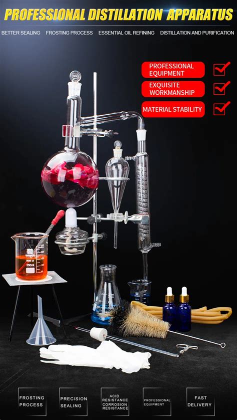 China Supplies 1000ml Distillation Glassware Set Laboratory Glassware ...