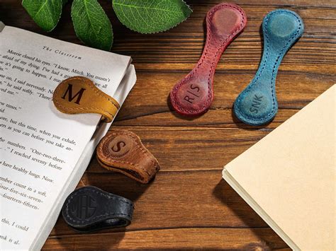 Leather Magnetic Bookmark Personalized Leather Bookmark With Name