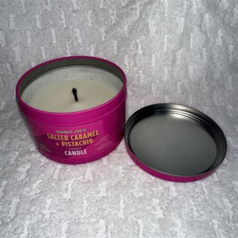 Trader Joes Salted Caramel Pistachio Candle Brazil Collection Hot Pink