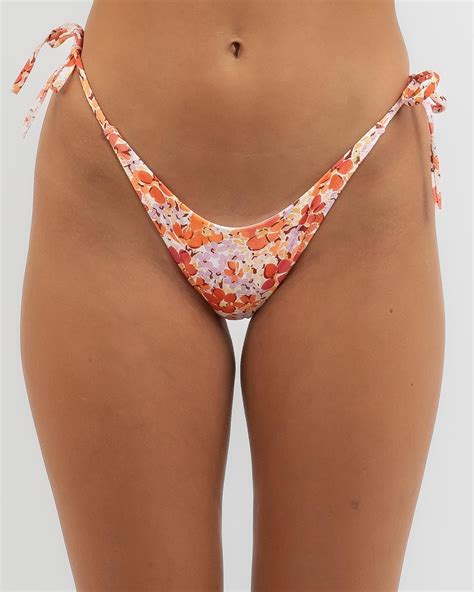 Rhythm Rosa Floral Tie Side High Cut Bikini Bottom In Pink Free