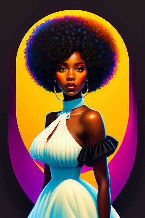 Lexica Art Nouveau Beautiful Black Woman Pixar With Short Afro