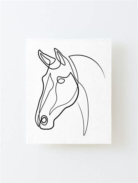 Horse Face One Line Art Mounted Print For Sale By Tonichavorska