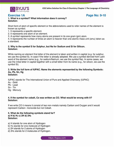 Selina Solutions Class 9 Concise Chemistry Chapter 1 The Language Of