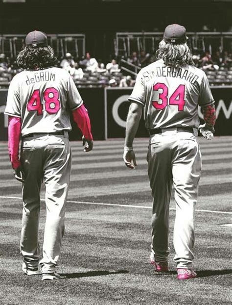 Jacob Degrom And Noah Syndergaard Pink Out The Park Baseball Ticket