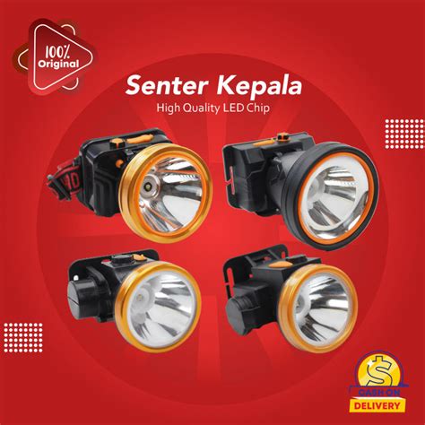 Senter Kepala Led W Headlamp Lampu Kepala Super Terang Outdoor