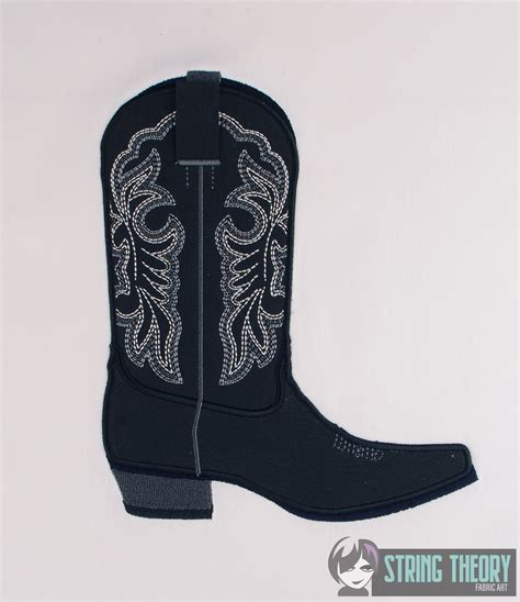 Cowboy Boot Appliqué – String Theory Fabric Art