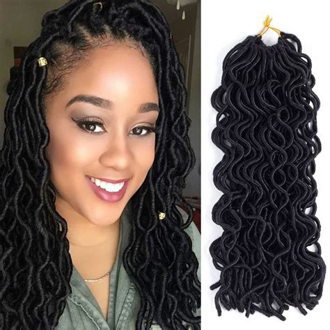 Dingxiu 3packs Deal 20 Wavy Faux Locs Crochet Braids Hair Extensions Dreadlocks