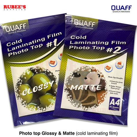 QUAFF Photo Top Glossy Matte Cold Laminating Film A4 Lazada PH