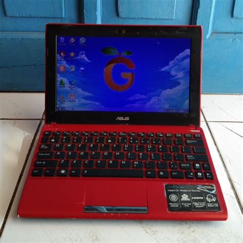 Jual Asus 1025C Warna Merah Intel Atom N2800 RAM 2GB HDD 160GB Netbook