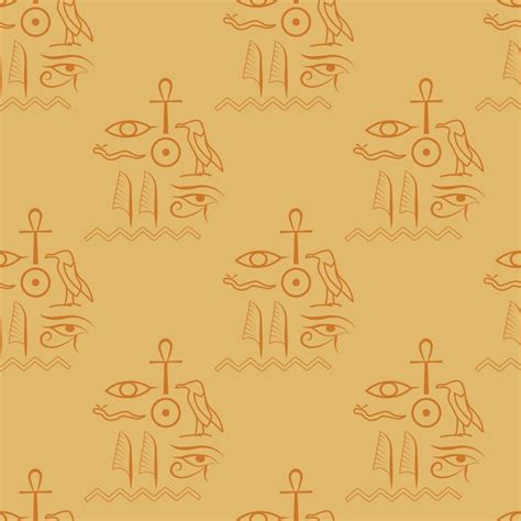 Premium Vector Ancient Egyptian Themed Vector Seamless Pattern With