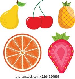 Fruits Clipart Set Vector Bundle Stock Vector Royalty Free 2264824889