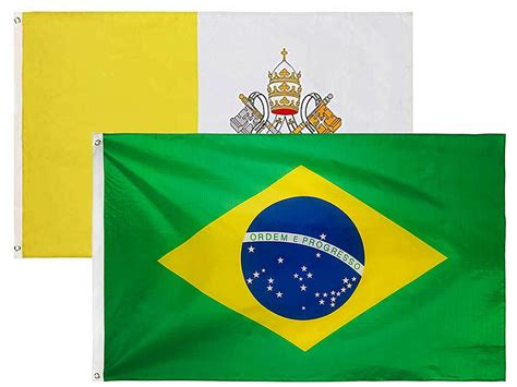 Bandeira Do Vaticano Do Brasil Cm X Cm Da Marca Minha Bandeira