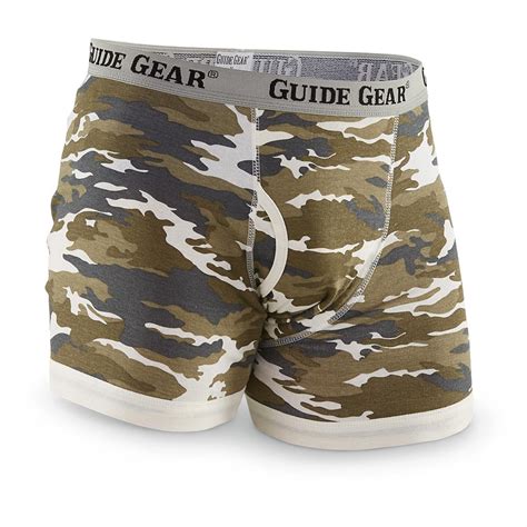 Guide Gear Men S Camo Boxer Briefs 6 Pack 216818 Underwear And Base Layer At Sportsman S Guide