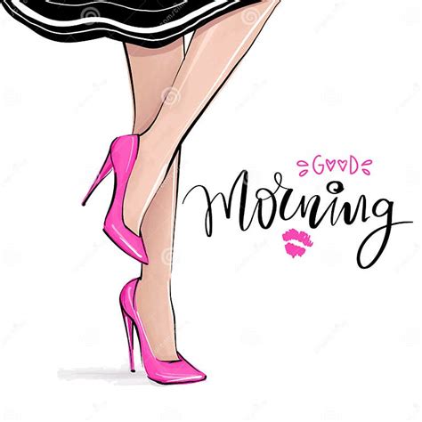 Vector Girl In High Heels Fashion Illustration Female Legs In Shoes