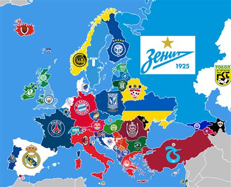 Title winners in each European football association : r/MapPorn