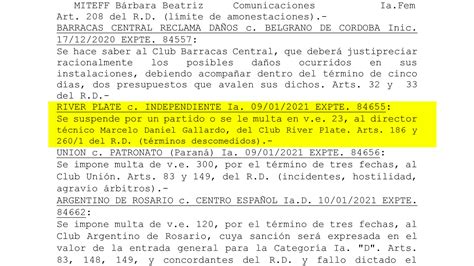 Afa Confirmó La Sanción A Marcelo Gallardo Por Decirle “payaso” A Un árbitro Infobae