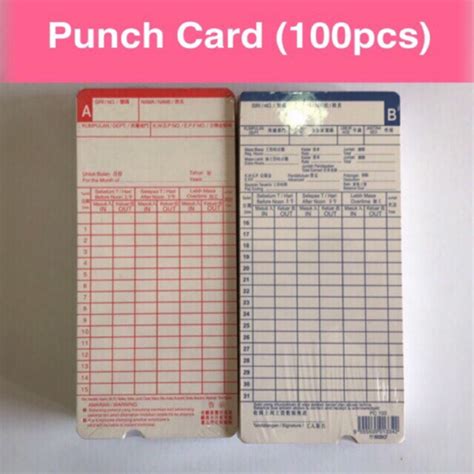 punch card pcs time recorder card shopee malaysia