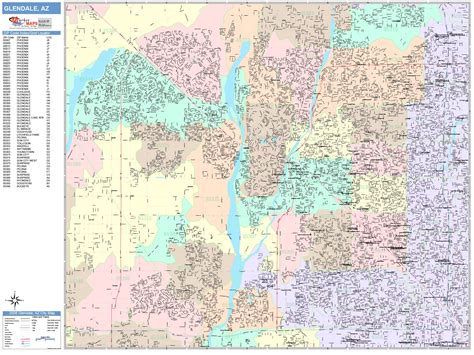 Glendale Arizona Wall Map Color Cast Style By Marketmaps