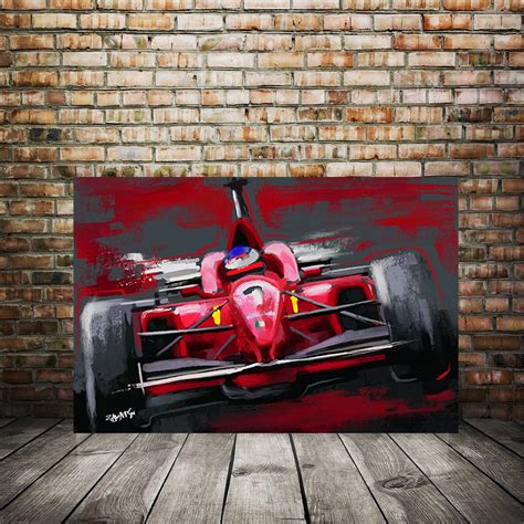 Ferrari Abstract Canvas Print Automotive Art F1 Ferrari Race Etsy In