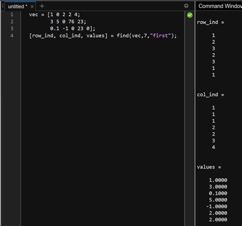 How To Find Indices And Values Of Nonzero Elements In Matlab Geeksforgeeks