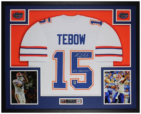 Tim Tebow Autographed & Framed White Florida Gators Jersey Tebow COA | eBay