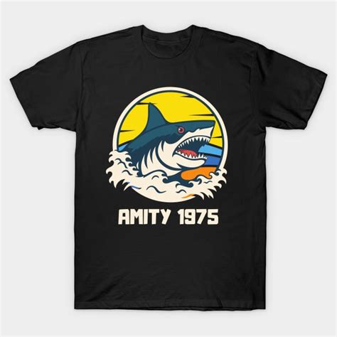 Amity 1975 Original Aesthetic Tribute Jaws T Shirt TeePublic