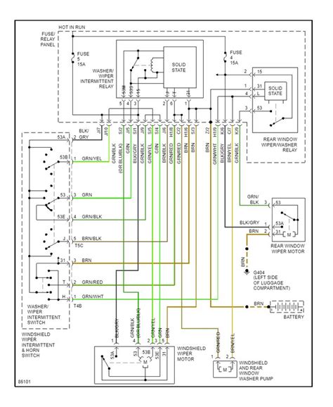 WIPER/WASHER – Volkswagen Passat TDI 1996 – SYSTEM WIRING DIAGRAMS – Wiring diagrams for cars ...