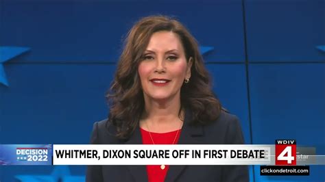 Michigan Governor Gretchen Whitmer Tudor Dixon Squared Off In First Debate Youtube