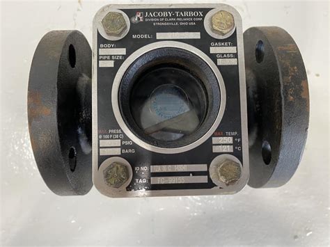 Jacoby Tarbox 1 1 2 Flanged WCB Sight Flow Indicator W Flapper 910 FA