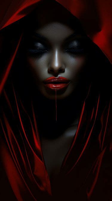 Nft Red Vampiress Vampire Illustration Horror Art Digital