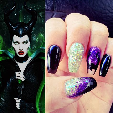 Maleficent From Disney S Sleeping Beauty Inspired Disney Nails Nail