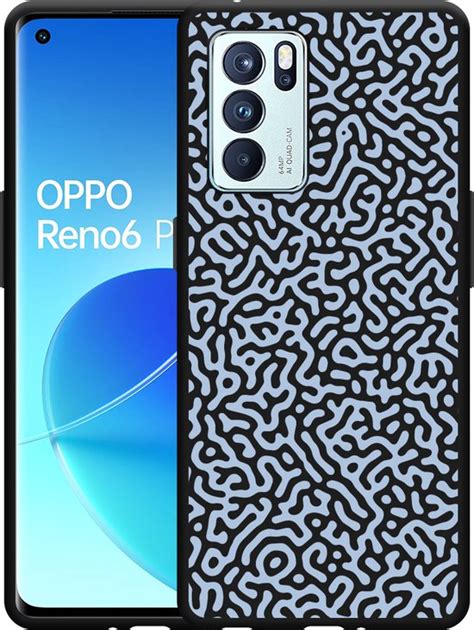 Hoesje Geschikt Voor Oppo Reno Pro G Zwart Blauwe Doodle Bol