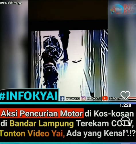 Aksi Pencurian Motor Di Kos Kosan Di Bandar Lampung Terekam Cctv