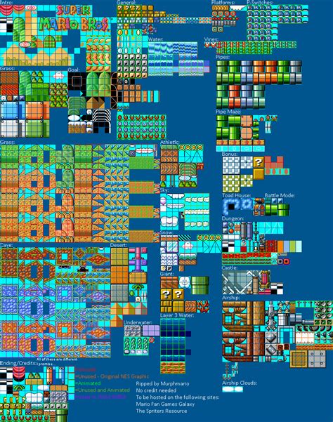 Super Mario Bros Sprites Tiles Images And Photos Finder