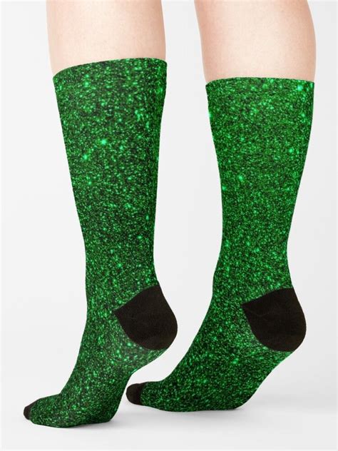 Christmas Evergreen Green Sparkly Faux Glitter Socks For Sale By Podartist In 2023 Glitter