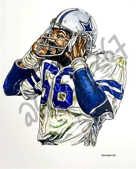 Thomas "Hollywood" Henderson of Dallas Cowboys artwork by Glen Kertes ...