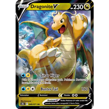 Jual TCG INDONESIA DRAGONITE V HOLOGRAM EDISI POKEMON GO S10B 049 071