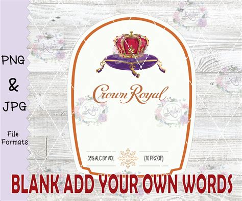 Crown Royal Caramel Blank Label, PNG, Sublimation, Waterslide, Digital ...