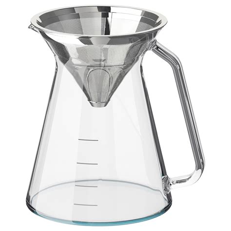 HÖgmodig Coffee Maker For Drip Coffee Clear Glass Stainless Steel 0 6 L Ikea