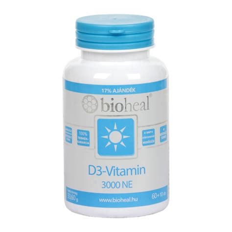 Bioheal D3 vitamin 3000 NE kapszula 70x Fehér Kígyó Gyógyszertár