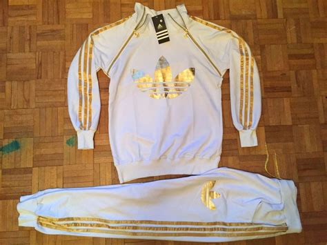 Adidas Womens Tracksuits Gold And White New Model 2018 Last Size L Fashion Clothing