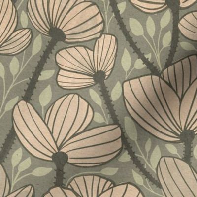 Poppies Nude Spoonflower