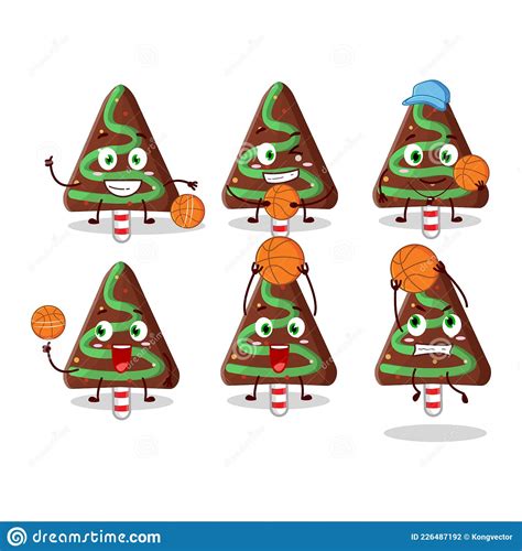 Talented Candy Chocolate Christmas Cartoon Character As A Basketball