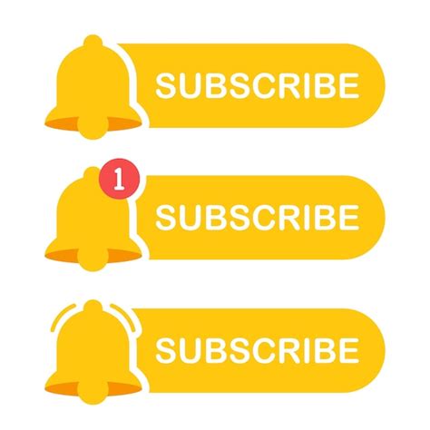 Premium Vector Subscribe Button With Notification Bell Icon Social