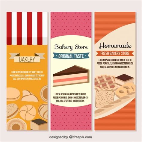 Free Vector Appetizing Bakery Banners Vector Free Banner Card Banner