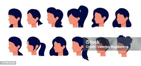 wajah wanita  profil ilustrasi stok  gambar  anak
