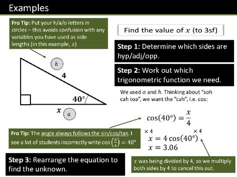 Gcse Trigonometry Of Right Angled Triangles Dr J