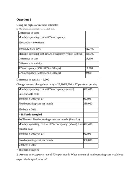 Management Accounting High Low Method Cost Of Goods Sold Relevant