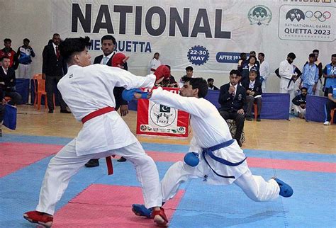 Players In Action In Mens Wushu Fight Between Pakistan Army And