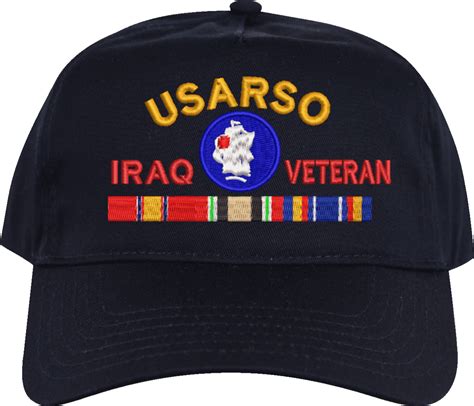 United States Army South Iraq Veteran Embroidered Cap With Ribbons